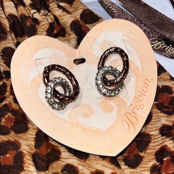 NWT💥Brighton Pebble Pave Two tone Bracelet & Earrings Set! Gorgeous w/pouch! 😍 - Picture 2 of 5